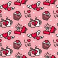 San Valentine\'s Day. Love. Celebration. Seamless pattern